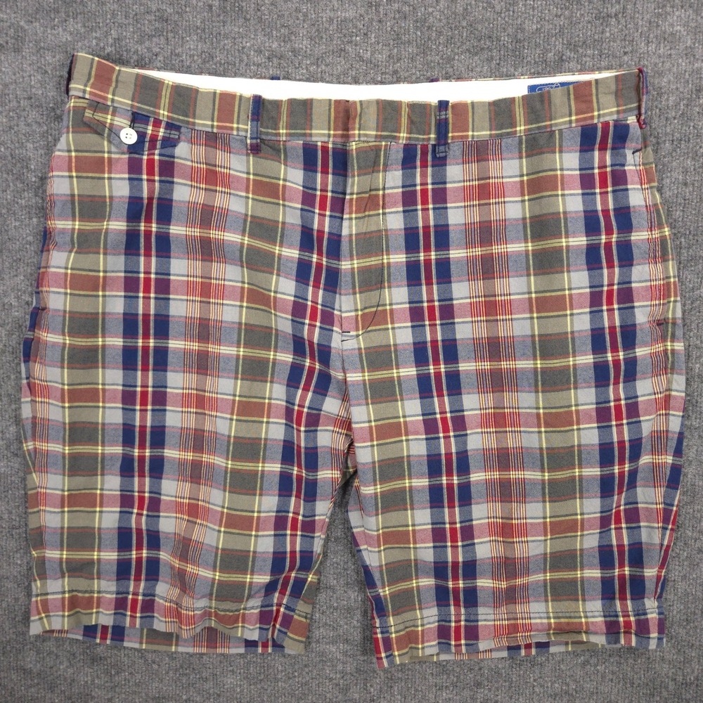 Polo Ralph Lauren Shorts Mens 40 Madras Plaid Chino Preppy Casual 10" Inseam